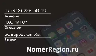 Кто звонил с 9192295810 - регион и оператор